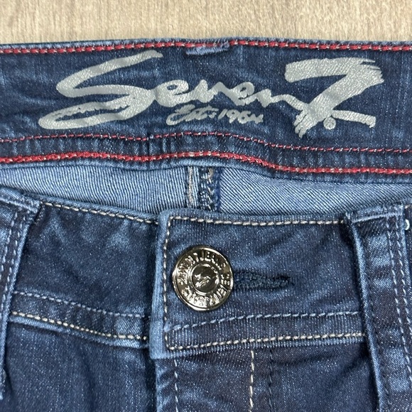 Women's Seven7 8 Medium Jean Jeans Denim Navy Blue Stretch Slim Straight NWOT - Picture 9 of 11